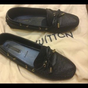LOUIS VUITTON Gloria Driving Moccasins 38.5